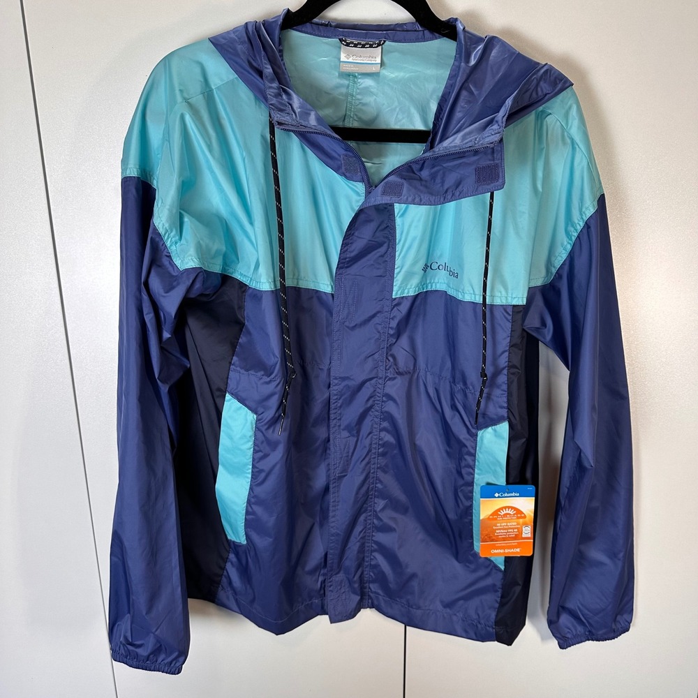 Columbia Womens Flash Challenger Windbreaker Hooded‎ Jacket - L - Omni Shade